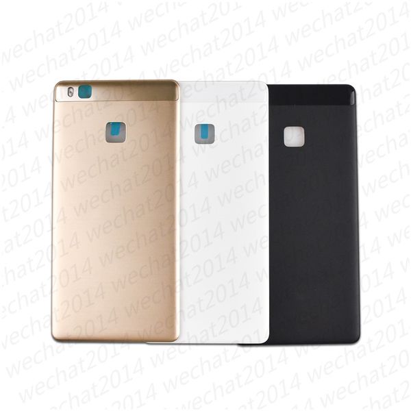 300 Uds nueva cubierta trasera de cristal funda carcasa para puerta de batería con adhesivo + lente de cámara + malla de altavoz para Huawei Ascend P8 Lite P9 Lite