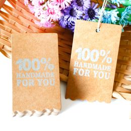 300PCS Retro Mage à main Kraft Gift Tag de mariage décor de bonbons boîtes emballages hangs tags bacs de boulangerie
