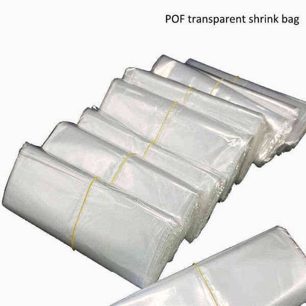 300pcs petit clair transparent emballage thermorétractable paquet thermoscellage POF emballage cadeau stockage sacs en plastique emballage cadeau de fête de mariage H1231