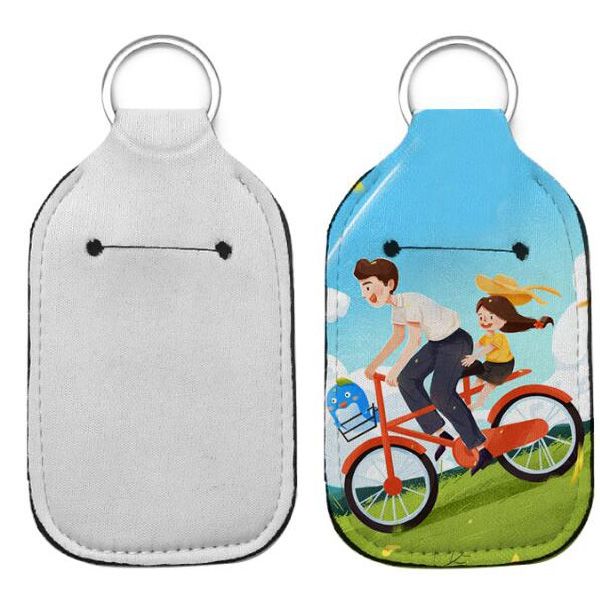 Porte-clés vierge par Sublimation pour cadeaux de fête, 30ml, étui pour bouteilles à main, bricolage, couleur blanche unie, bouteilles de parfum en néoprène, support de sac, 300 pièces