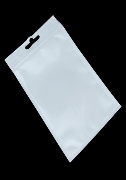 300 pièces sac d'emballage Poly Ziplock Transparent petit blanc clair fermeture éclair sacs d'emballage en plastique avec fermeture à glissière auto-joint trou de suspension H bb6365439