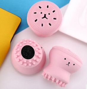 300 stks Wassen Borstels Super Little Leuke Octopus Face Cleaner Massage Zachte Siliconen Gezichtsborstel Gezicht Cleansers Blackhede Spot Acne