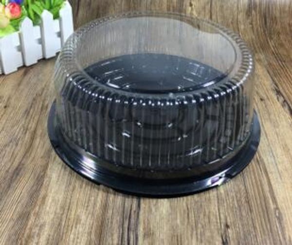 Grande boîte à gâteaux ronde/boîte à fromage de 8 pouces/récipient à gâteau en plastique transparent/grand support à gâteau, vente en gros, 300 pièces, livraison gratuite