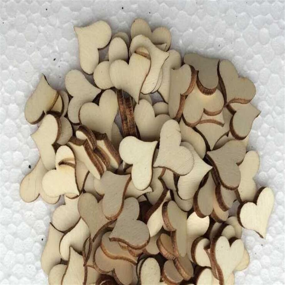 300pcs Wooden Heart Button Beads For Table Ornaments Wedding Decoration Pography Props224l
