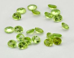 300pcslot haute qualité 100 naturel péridot vert 5 tailles taille brillant rond 25mm5mm pierres précieuses en vrac pour bijoux en argent or 6839399