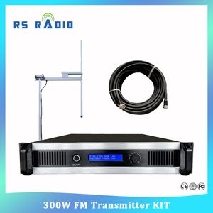 Station de radio de diffusion haute puissance 300W 350W, transmetteur FM avec antenne extérieure et kits de câbles