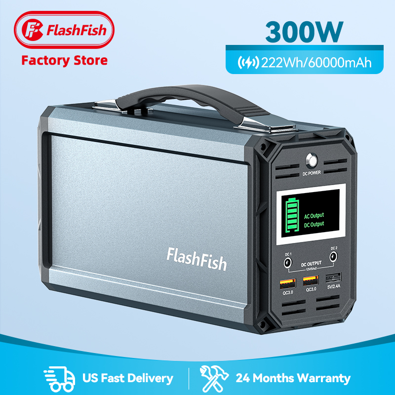 Flashfish 300W Fabricantes de energía de emergencia Batería de litio para acampar Suministro de batería portátil Estaciones de energía portátiles al aire libre para la venta