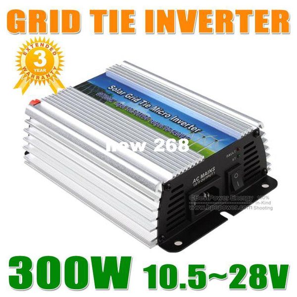 Freeshipping 300W Grid Tie Micro Inverter DC10.5-28V Inversor solar de onda sinusoidal pura con función MPPT, + 3 años de garantía