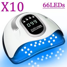 300W professionele nageldrogerlampen voor manicure krachtige UV -gel nagellamp 66 LED's Automatische detectie -gel Pools drooglamp