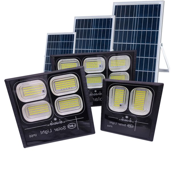 300W Projecteurs Solaires Lampadaires Extérieurs Du Crépuscule à l'Aube IP66 Imperméables avec Télécommande Éclairage de Sécurité pour Cour Jardin Gouttière Voie usalight