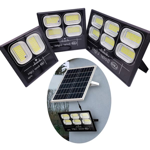 300W Projecteurs Solaires Lampadaires Extérieurs Du Crépuscule à l'Aube IP66 Imperméables avec Télécommande Éclairage de Sécurité pour Cour Jardin Gouttière Chemin crestech168