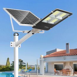 Luces de calle solares de 300 W Anochecer al amanecer Solares Led Luz exterior 6500 K Luz de día Luces de inundación de seguridad blancas Patio Jardín Calles Playgrouds crestech