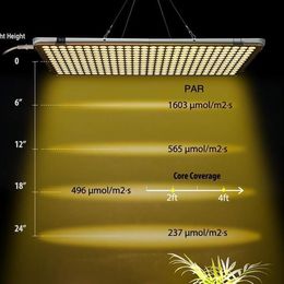 300W carré spectre complet Led élèvent des lumières blanches aucune lumière de plante de bruit grande zone d'éclairage CE FCC ROHS