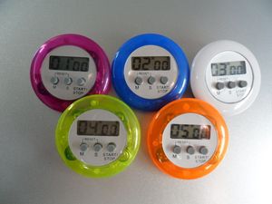 Matlagning Timer Digital Alarm Kök Timare Gadgets Mini Gullig Rund LCD Display Räkna ner Verktyg Batteri installerat med Clip DHL