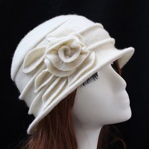 Cute Winter Warm Wool Women's Hat Beanie Floral Ski Cap Beret Cloche Hat 6Colors Available Free Shipping