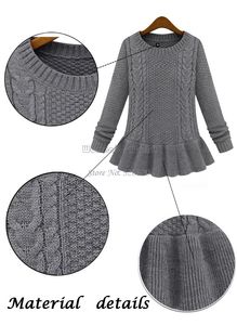 Vendita calda 2014 Autunno Inverno Moda Donna Vintage Gonna Twist Maglione O-Collo Maglione Pullover Femminile SV18 19168