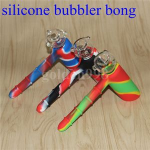 narghilè in silicone martello Bong 6 fori perc percolator gorgogliarello tubo dell'acqua matrice fumare tabacco tubi bongs doccia