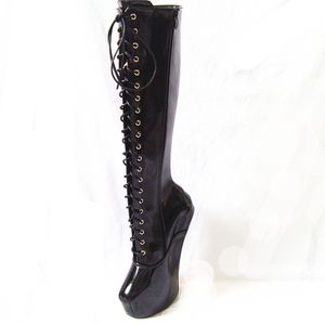 20 cm wysokiej wysokości Sex Boot PU Platforma Hoof Obsody Kolean-High Rozmiar US 6-14 NR.13666