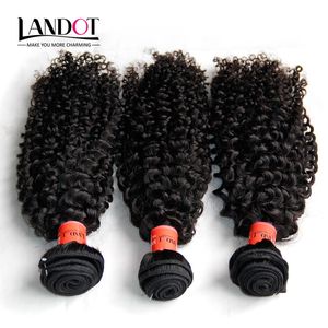 6st LOT 8-30INCH BRAZILIAN KINKY Curly Virgin Hair Grade 7A Obehandlat Djup Curl Human Hair Weave Buntar Naturliga färgförlängningar färgbar