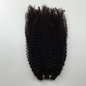Preiswerte peruanische brasilianische Haareinschlagfäden Afro verworrenes lockiges Haar spinnt Menschenhaar-Erweiterung