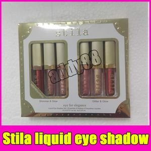 New Stila Eye For Elegance set Shimmer Glitter Liquid EyeShadow 6 pcs Travel Set makeup palettes Free shipping 6pcs/set