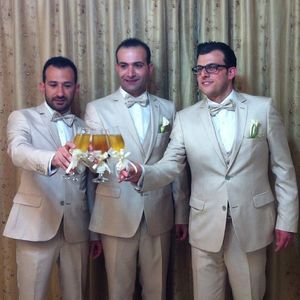 Ternos Groomsman Custom Made Slim Fit Noivo Smoking Side Best Man Wedding Suit Noivo 2021 (+ Calças Jacket + Tie + Vest)