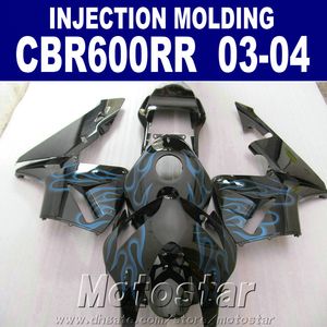 Fit!100%Injection Molding+7Gifts for HONDA CBR 600RR fairing 2003 2004 ABS blue flame parts cbr600rr 03 04 body repair parts UXSH