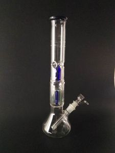 높은 : 37CM ​​비커 bongs precolator 금연 파이프와 흰색 유리 비드 두꺼운 유리 봉을 판매 유리 봉