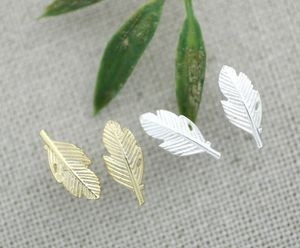 10Pair Fashion brief Fallen tree leaves stud earring silver gold cute Maple foliage plant earrings for women