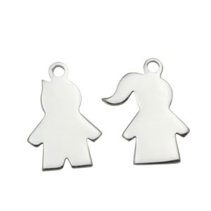 Beadsnice 925 Sterling Silver Boy och Girl Charms Pendants Handgjorda Armband Tillbehör Presentobjekt för älskare ID 33829 33830