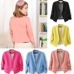 Fashion HotWomens Ladies Fashion Korea Solid Slim Casual Suit Blazer Coat Jacket