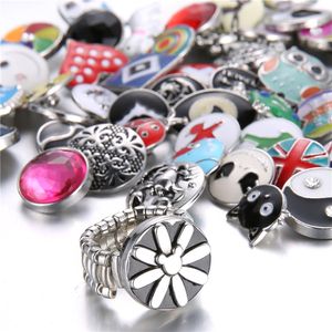 Noosa DIY Knoppen Snap Ring Gratis Verstelbare Size Wedding Bands Verlovingsringen voor Dames Rhinestone Gemstone Buttons Sieraden Accessoires