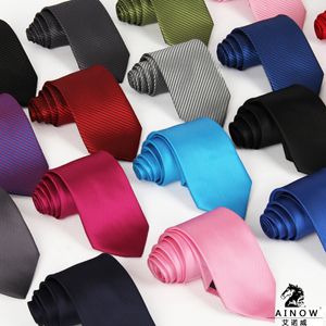 Şerit kravat 145 * 8 cm 24 Renkler Mesleki jakarlı Ok katı renk Kravat erkek Babalar Günü için erkek Kravat erkek iş kravat Noel Hediyesi