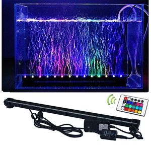 RGB Fish Tank Plant Lamp تحت الماء مصباح ضوء فقاعة تحت الماء مع وحدة تحكم عن بُعد ، إضاءة LED Aquarium ، شحن مجاني