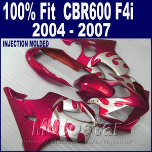 Injection molding RED for HONDA CBR 600 F4i fairings 2004 2005 2006 2007 body parts 04 05 06 07 cbr600 f4i +7Gifts ZDEA