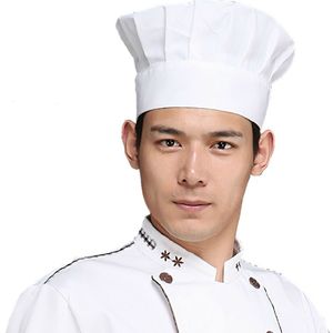 All'ingrosso-1 PCS Adulto elastico bianco Hotel Chef Hat Baker BBQ Kitchen Cooking Hat Costume Cap