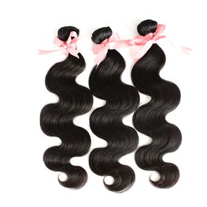 100% Malaysian Hair Extensions Body Wave Human hair 12"14"16" Hair Weft Weave Natural Color Double Weft Dyeable 3pcs/lot