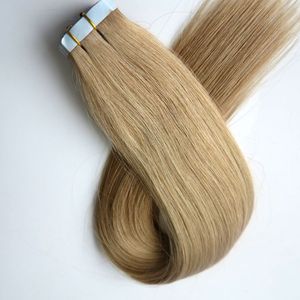 100g 40 SZTUK / 50 sztuk Klej Skóra Wątek Taśma Weft w Hair Extensions Brazylijski Indian Human Hair 18 20 22 24 cali # 22 Kolor