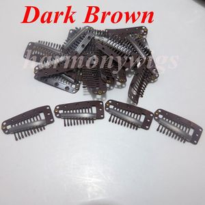 Hair extension clips 3.8cm with 10teeth stainless steel for hair extenions wigs weft 6colors 100pcs/lot