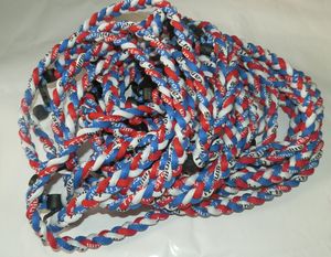 2015 NUOVA collana tornado a 3 corde intrecciata in titanio SPORTS calcio baseball nuova collana tornado