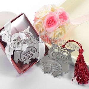Free Shipment 50pcs/lot! Owl Silver Bookmark with Elegant Silk Tassel Baby Shower Birthday Party gifts Event Giveaways