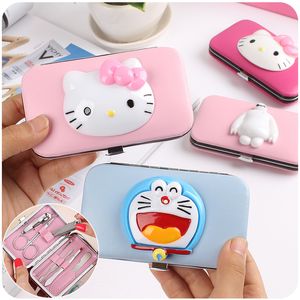 Yeni Pedikür Aletleri toptan satış-Yeni Bilgisayar Hello Kitty Manikür Pedikür Aleti Makyajı Kutulu Kozmetik Tırnak Seti Seti