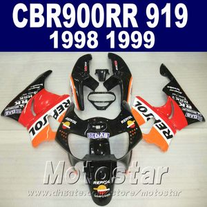 Honda CBR900RR fairings 1998 için yüksek kaliteli kaporta kiti kırmızı siyah REPSOL bodywork CBR900 RR CBR919 98 99 QD14