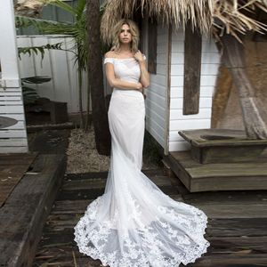Soft Tulle Bröllopsklänning Sheer Neck Vestios de Novia Appliques 2019 Cap Sleeve Button Back High Quality Women Bridal Dress