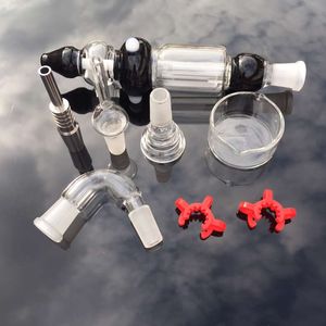 Kit 14mm NC 2,0 con imballaggio individuale Entrambe la punta al quarzo titanio narghilè tubo per fumo d'acqua Bong Ash Catcher Vaporizzatore