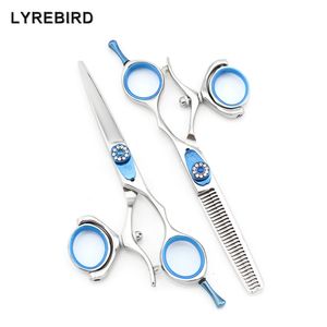 Lyrebird Высококлассные ножницы для волос набор 5,5 дюйма 360 шага с пальцами