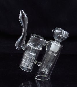 Doppelkammer-Bubbler-Glas-Wasserbong-Rauchpfeife mit Armbaum-Perc für trockenes Kraut