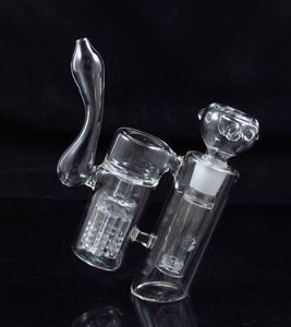 dubbelkammar bubbler glas Vattenbong rökpipa med armträd perc för torr ört