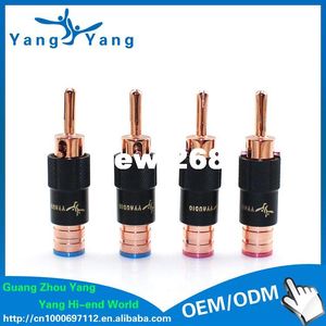 YangYang Lockable red copper Plated HiEnd Banana Plug speaker cable connector