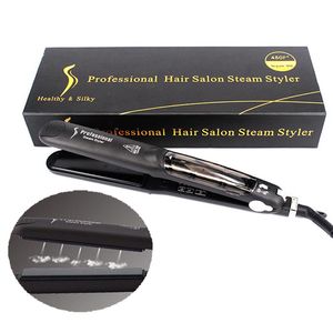 Piastra per capelli più recente Parrucchiere professionale Steam Styler Ceramica piatta Ferri per lisciare i capelli in organosilicio Ferro da stiro